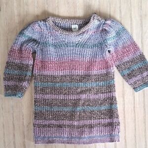 Baby GAP Multicolor Chunky Knit 100% Cotton Tweed Colorful Comfy Long Dress